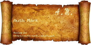 Auth Márk névjegykártya